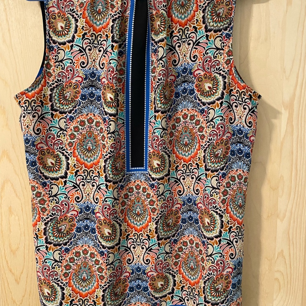 Rose & Olive Paisley Print Sleeveless Blouse